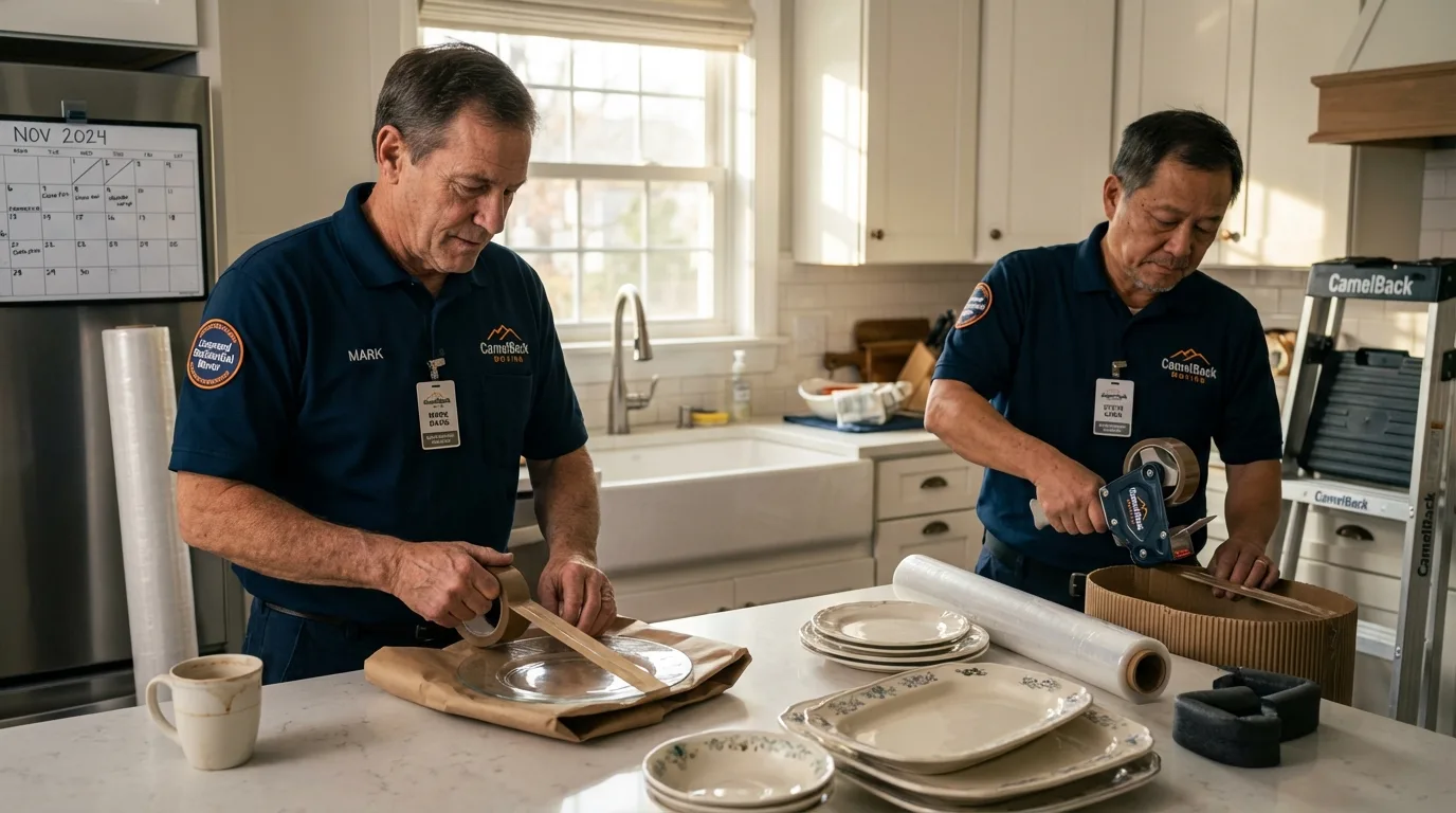 Professional crew packing kitchen dishware in Auburndale, FL